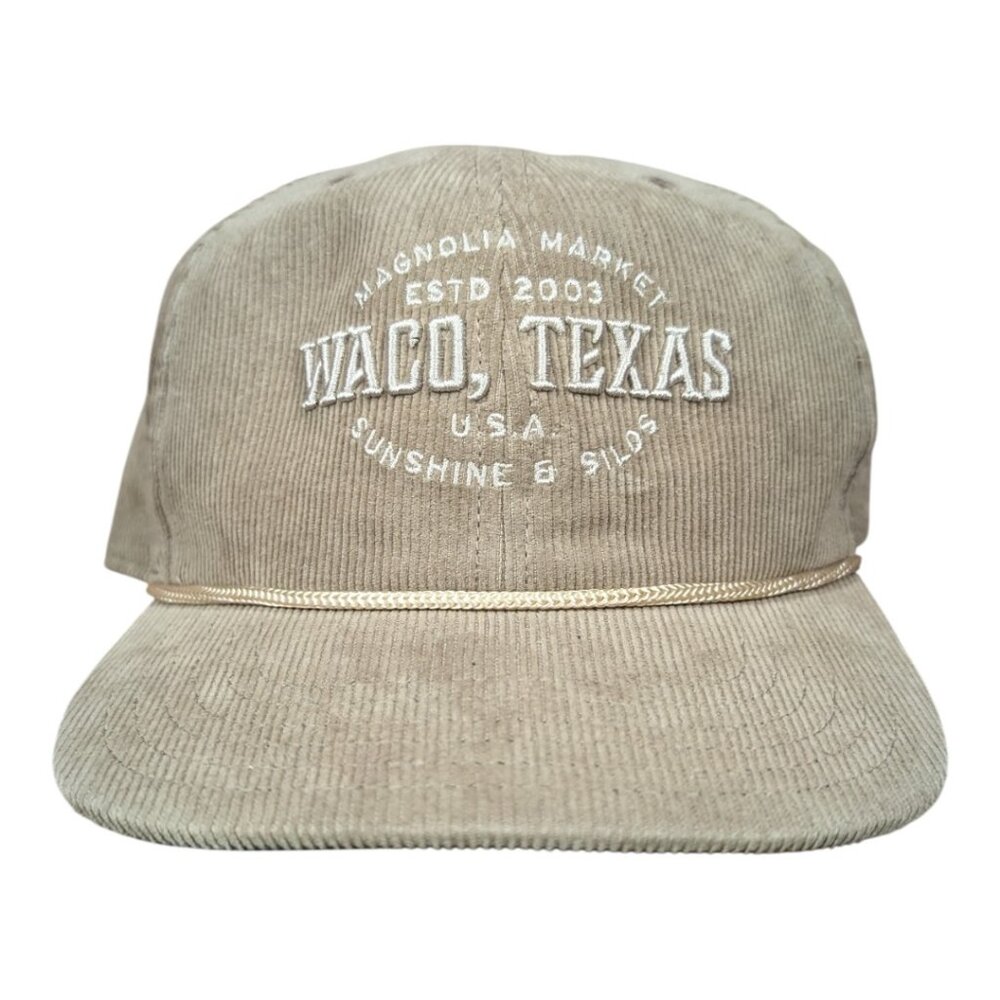 NWOT Magnolia Market Garden Waco TX Beige Corduroy SnapBack Hat Cap OSFA Texas